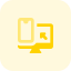 Personal computer file sharing and mirroring on a smartphone icon