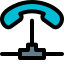 Landline phone network with multiple merge line icon