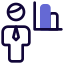 Bar graph chart of the businessman sharing the graph icon