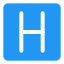 Helicopter signal with alphabet H on a roof top icon