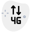 Fourth generation phone and internet connectivity logotype icon