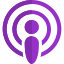 Podcasts player logotype, where they can discover and listen to the world's podcasts. icon