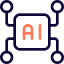Artificial intelligence network Technology with connected multiple nodes icon
