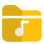 Collection of songs stored in a music folder label icon