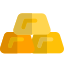 Bars of gold stack as a reserve icon