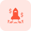 Aviation company making money - rocket launch logotype icon