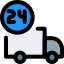 Round the clock cargo truck delivery service icon
