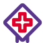 Hospital plus sign mark warning and display icon
