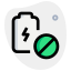 No power or battery banned indication logotype icon