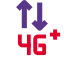 Fourth generation network plus and internet connectivity logotype icon