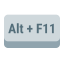 tasto alt-più-f11 icon