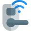 Wifi controlled smart lock isolated on a white background icon