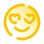 Cara sorridente com coração icon