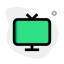 Outdated technology television set with a dual antenna icon