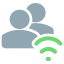 Wireless internet router key shared with multiple users in a group icon