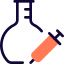 Blood serum testing at laboratory isolated on a white background icon
