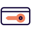 Key card authentication for the hotel room icon