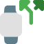 Smartwatch with call spilt arrows isolated on white backgsquare, icon