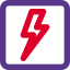 Electricity substation with a thunderbolt logotype icon