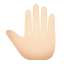 dorso de la mano levantado tono de piel claro icon