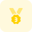 Flower shaped second runner up place bronze medal reward icon