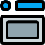 Circular dot with a header with rectangular bar at bottom icon