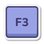 Tasto F3 icon