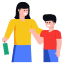외부 어머니와 아들 쇼핑 및 소매 스매싱스톡스 플랫 스매싱스톡스 icon