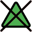 Do not bleach crossed triangle symbol layout icon
