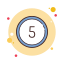 5 en círculo icon