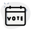 Voting month highlighted on scheduled month calendar icon