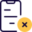 Delete content in a smartphone with crossed logotype icon