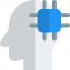 Brain power processing CPU isolated on a white background icon