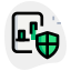 Bar chart file protected with anti-virus software icon