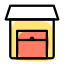 Small storage with facility for equipment layout icon