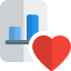 Favorite financial report with heart shape logotype icon