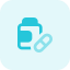 Pills bottle containing the softgel capsules isolated on a white background icon