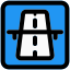 Motorway sign on a national high way lane icon