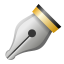 emoji con pennino nero icon