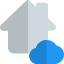 Smart houses connected with a cloud Technology isolated on a white background icon