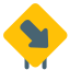 Downright exit lane on road signal signboard icon