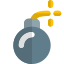 Explosive bomb isolated on a white background icon