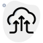 Uplink from cloud network server isolated on a white background icon