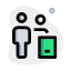 Multiple family member using web messenger on a smartphone icon