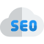 Seo service on a cloud server isolated on a white background icon