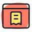 Notes on a landing page with bookmarking facility icon