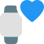 Favorite contact in smartwatch isolated on white backgsquare, icon