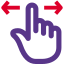 Single finger touch with slide left and right feature icon