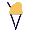 Cafeteria in a hotel room for ice cream and dessert icon