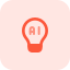 Artificial intelligence bulb isolated on a white background icon